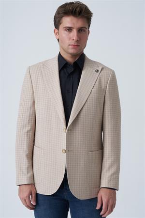 White Stone Alcácer do Sal C4015 Slim Fit 6 Drop Ceket Desenli
