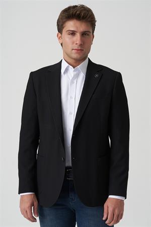White Stone Alcobaça C4016 Slim Fit 6 Drop Ceket Siyah