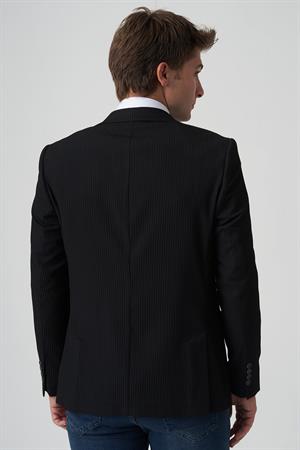 White Stone Alcobaça C4016 Slim Fit 6 Drop Ceket Siyah