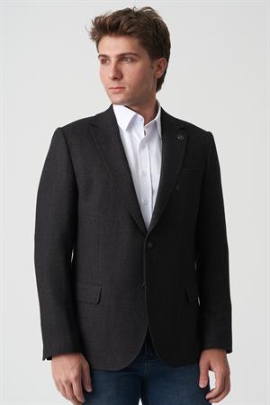 White Stone Anadia C4024 Slim Fit 6 Drop Ceket Desenli