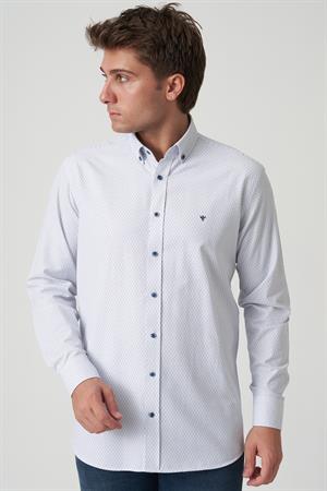 White Stone Alcácer do Sal G2505 Slim Fit Gömlek Desenli