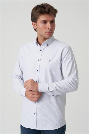 White Stone Alcácer do Sal G2505 Slim Fit Gömlek Desenli