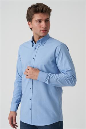 White Stone Câmara de Lobos G2519  Slim Fit Flanel Gömlek Desenli