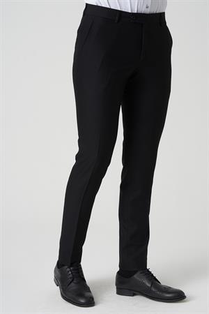 White Stone Abrantes P1021 Slim Fit Düz Kumaş Pantolon Siyah