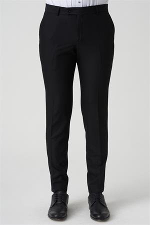 White Stone Abrantes P1021 Slim Fit Düz Kumaş Pantolon Siyah