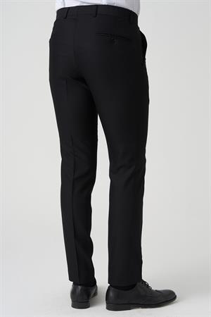 White Stone Abrantes P1021 Slim Fit Düz Kumaş Pantolon Siyah
