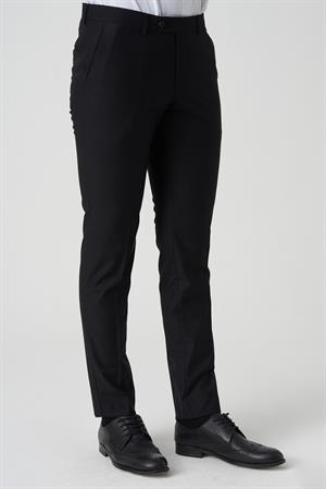 White Stone Amadora P1029 Slim Fit Düz Kumaş Pantolon Siyah