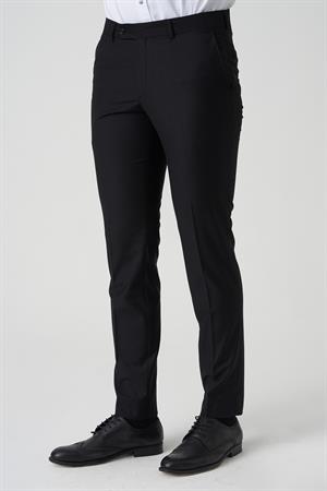 White Stone Amadora P1029 Slim Fit Düz Kumaş Pantolon Siyah