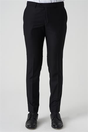 White Stone Amadora P1029 Slim Fit Düz Kumaş Pantolon Siyah