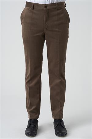 White Stone Amora P1031 Slim Fit Pamuklu Kadife Pantolon Toprak