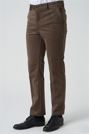 White Stone Amora P1031 Slim Fit Pamuklu Kadife Pantolon Toprak