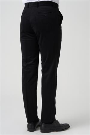 White Stone Amora P1031 Slim Fit Pamuklu Kadife Pantolon Siyah