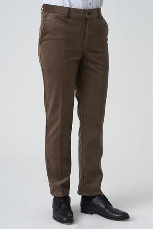 White Stone Amora P1031 Slim Fit Pamuklu Kadife Pantolon Toprak