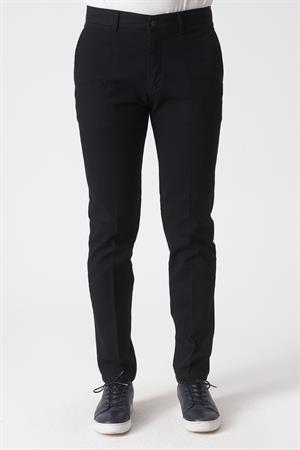 Siyah Slim Fit Pamuklu Chino Pantolon