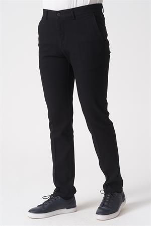Siyah Slim Fit Pamuklu Chino Pantolon