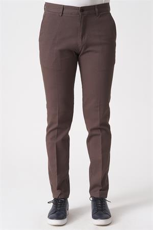 Kahverengi Slim Fit Pamuklu Chino Pantolon