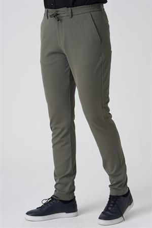 White Stone Barreiro P1036 Slim Fit Twis Bağcıklı Likralı Jogger Pantolon Haki