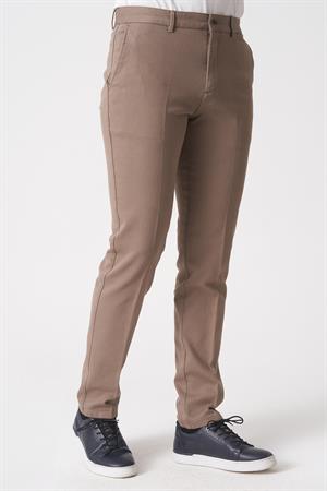 White Stone Salvador P1039 Zümrüt Likralı Pamuklu Slim Fit Chino Pantolon Camel