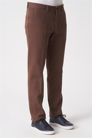 White Stone Salvador P1039 Zümrüt Likralı Pamuklu Slim Fit Chino Pantolon  Kahve