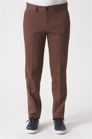 White Stone Salvador P1039 Zümrüt Likralı Pamuklu Slim Fit Chino Pantolon  Kahve