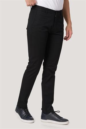 WHİTE STONE  2025-k  P1046 ZAHA GABARDIN KETEN PANTOLON    SİYAH