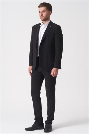 Siyah Normal Fit Ceketli Jogger Pantolonlu Spor Kullanım Smart Street Takım Elbise