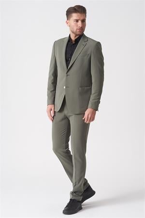 Açık Yeşil Slim Fit Ceketli Jogger Pantolonlu Spor Kullanım Smart Street Takım Elbise
