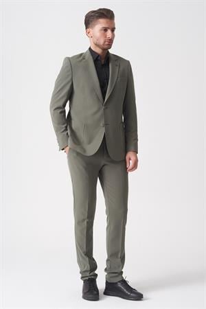 Açık Yeşil Slim Fit Ceketli Jogger Pantolonlu Spor Kullanım Smart Street Takım Elbise