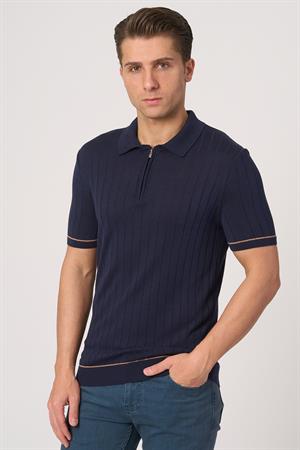 WHİTE STONE  2025-Y  25055  POLA YAKA FERMUARLI TSHIRT    LACİ