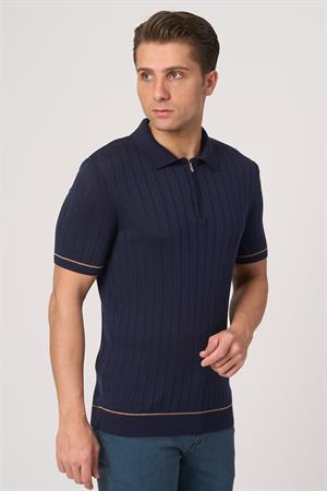 WHİTE STONE  2025-Y  25055  POLA YAKA FERMUARLI TSHIRT    LACİ
