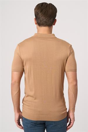 WHİTE STONE  2025-Y  25251 POLA YAKA DÜG.BASIC  TSHIRT    VİZON