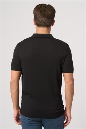 WHİTE STONE  2025-Y  25251 POLA YAKA DÜG.BASIC  TSHIRT    SİYAH