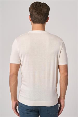 WHİTE STONE  2025-Y  25255 O YAKA BASIC  TSHIRT    EKRU