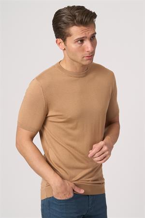 WHİTE STONE  2025-Y  25255 O YAKA BASIC  TSHIRT    VİZON
