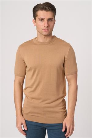 WHİTE STONE  2025-Y  25255 O YAKA BASIC  TSHIRT    VİZON
