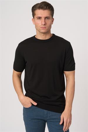 WHİTE STONE  2025-Y  25255 O YAKA BASIC  TSHIRT    SİYAH