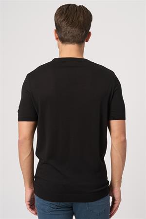 WHİTE STONE  2025-Y  25255 O YAKA BASIC  TSHIRT    SİYAH