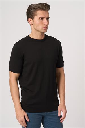 WHİTE STONE  2025-Y  25255 O YAKA BASIC  TSHIRT    SİYAH