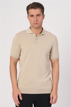 WHİTE STONE  2025-Y  25280 RAYON  O YAKA DÜĞM. TSHIRT    BEJ