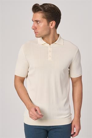 WHİTE STONE  2025-Y  25280 RAYON  O YAKA DÜĞM. TSHIRT    BEYAZ