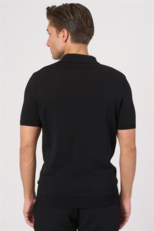 WHİTE STONE  2025-Y  25280 RAYON  O YAKA DÜĞM. TSHIRT    SİYAH
