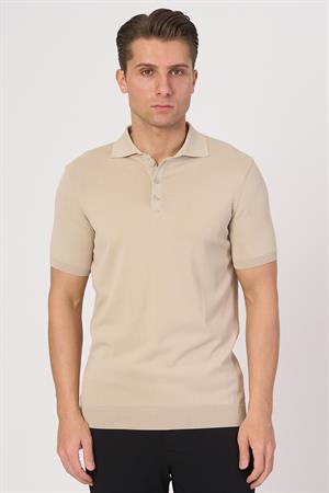 WHİTE STONE  2025-Y  25280 RAYON  O YAKA DÜĞM. TSHIRT    BEJ