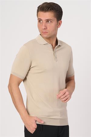 WHİTE STONE  2025-Y  25280 RAYON  O YAKA DÜĞM. TSHIRT    BEJ