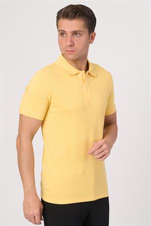 WHİTE STONE  2025-Y  2570-Y POLA YAKA TSHIRT    SARI