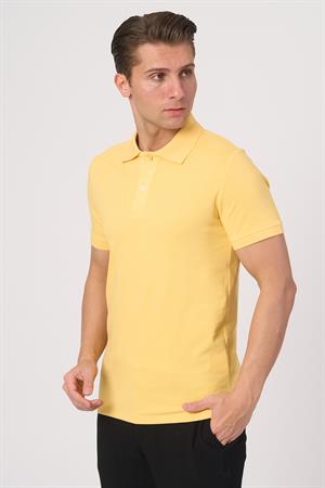 WHİTE STONE  2025-Y  2570-Y POLA YAKA TSHIRT    SARI