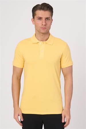 WHİTE STONE  2025-Y  2570-Y POLA YAKA TSHIRT    SARI