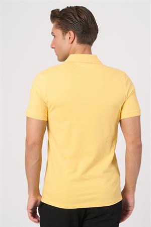 WHİTE STONE  2025-Y  2570-Y POLA YAKA TSHIRT    SARI