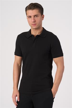 WHİTE STONE  2025-Y  2570-Y POLA YAKA TSHIRT    SİYAH