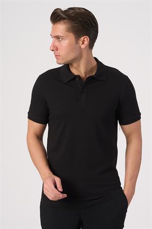 WHİTE STONE  2025-Y  2570-Y POLA YAKA TSHIRT    SİYAH