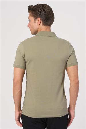 WHİTE STONE  2025-Y  2570-Y POLA YAKA TSHIRT    YEŞİL